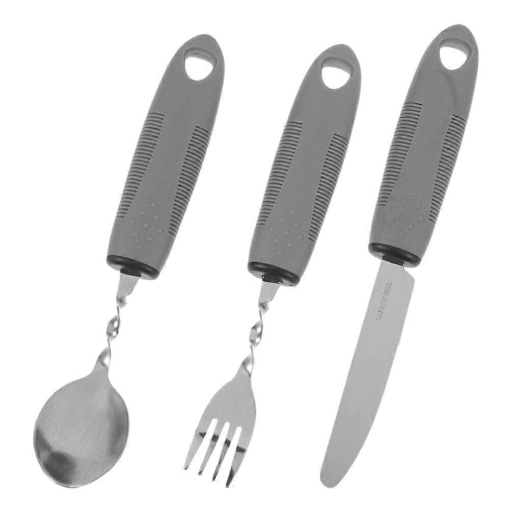1 set Antislip Eating Utensils For Seniors Lightweight Adaptive Cutlery Set With Nonslip Grip For Elderly And Patients With Hand Injuries Partial