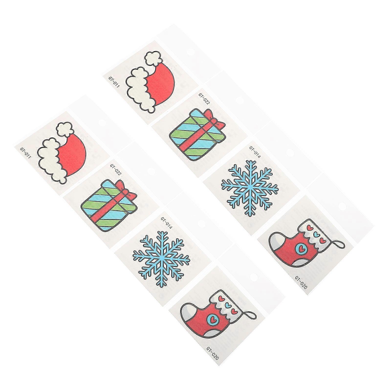 Holiday Stickers Christmas Face Luminous Body Decals Glow In The Dark Red Square 24 Sheets