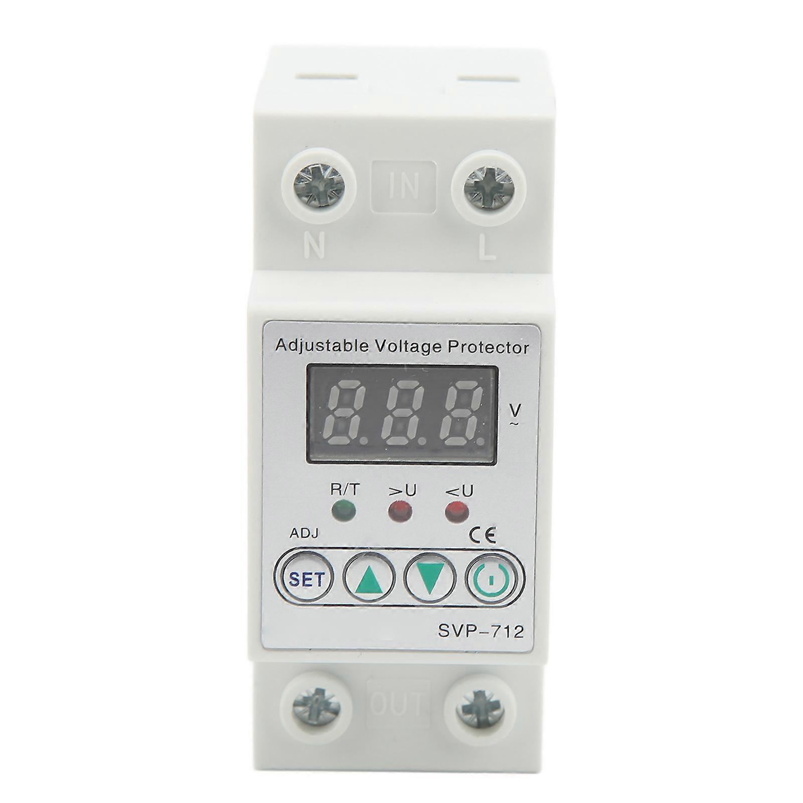 Over Under Voltage Protector Volt Protective Device Adjustable Auto Delay Reset 220V