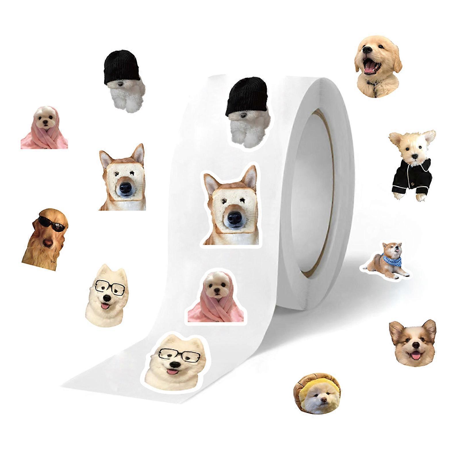 Creative Dog Face Stickers Paper Tape For Scrapbook Envelope Sealing Art And Craft Easy Peels Remove Design Sticker Multicolor