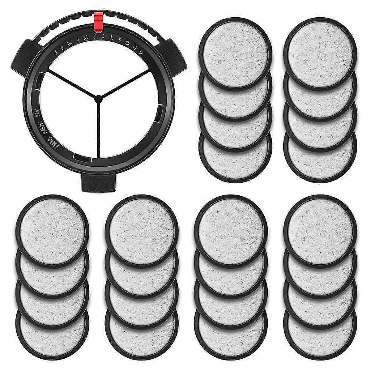 24PCS Replacement Coffee Maker Filtration Set Filter Disk with Frame Compatible with Makers and Brew Edition 0718