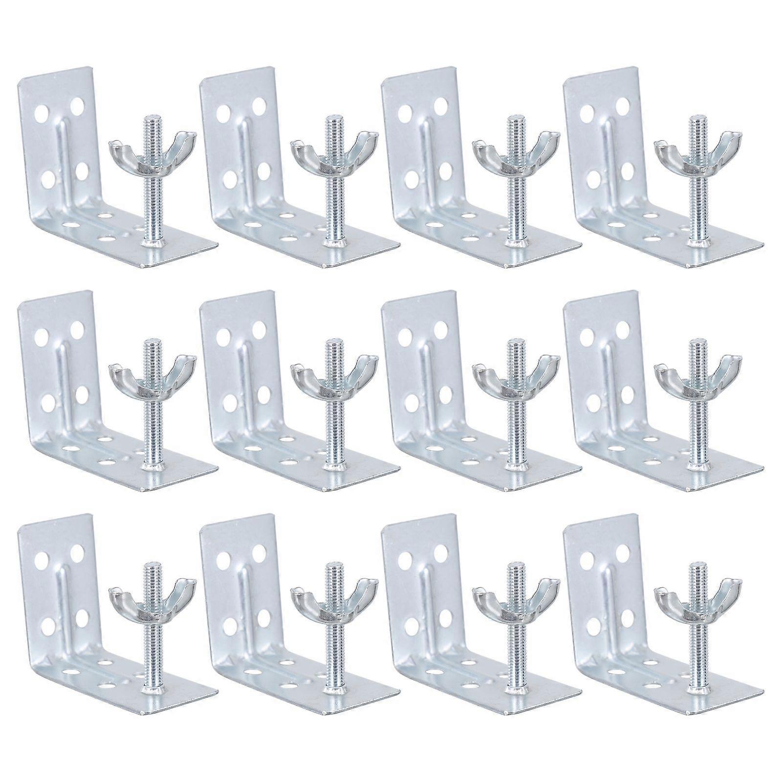 Heavy-duty Iron Curtain L Brackets for Home Use Silver Color 12 Pieces