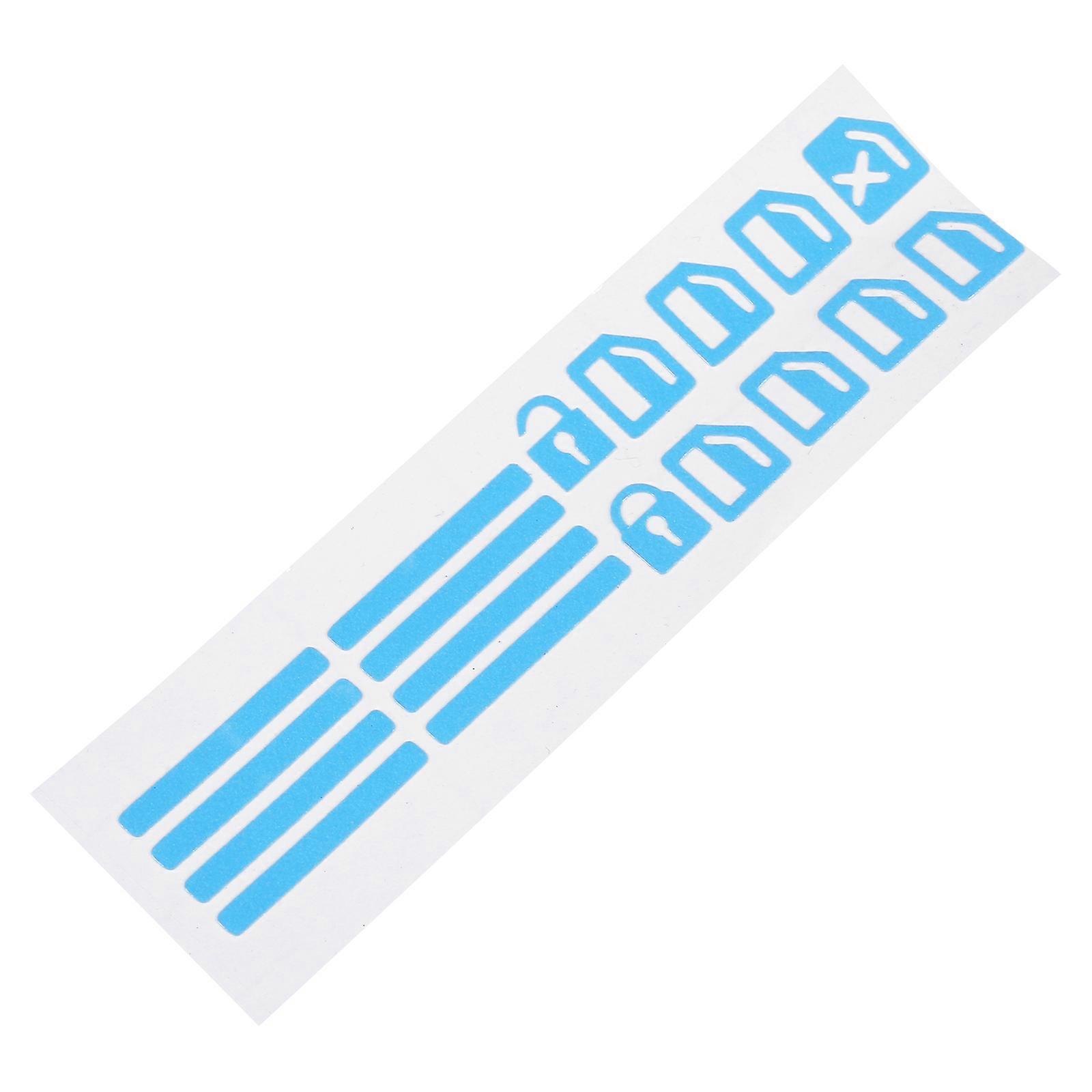 Car Function Button Stickers Switch Indicator Luminous Rectangle Blue 10.5X2.8Cm 1 Sheet