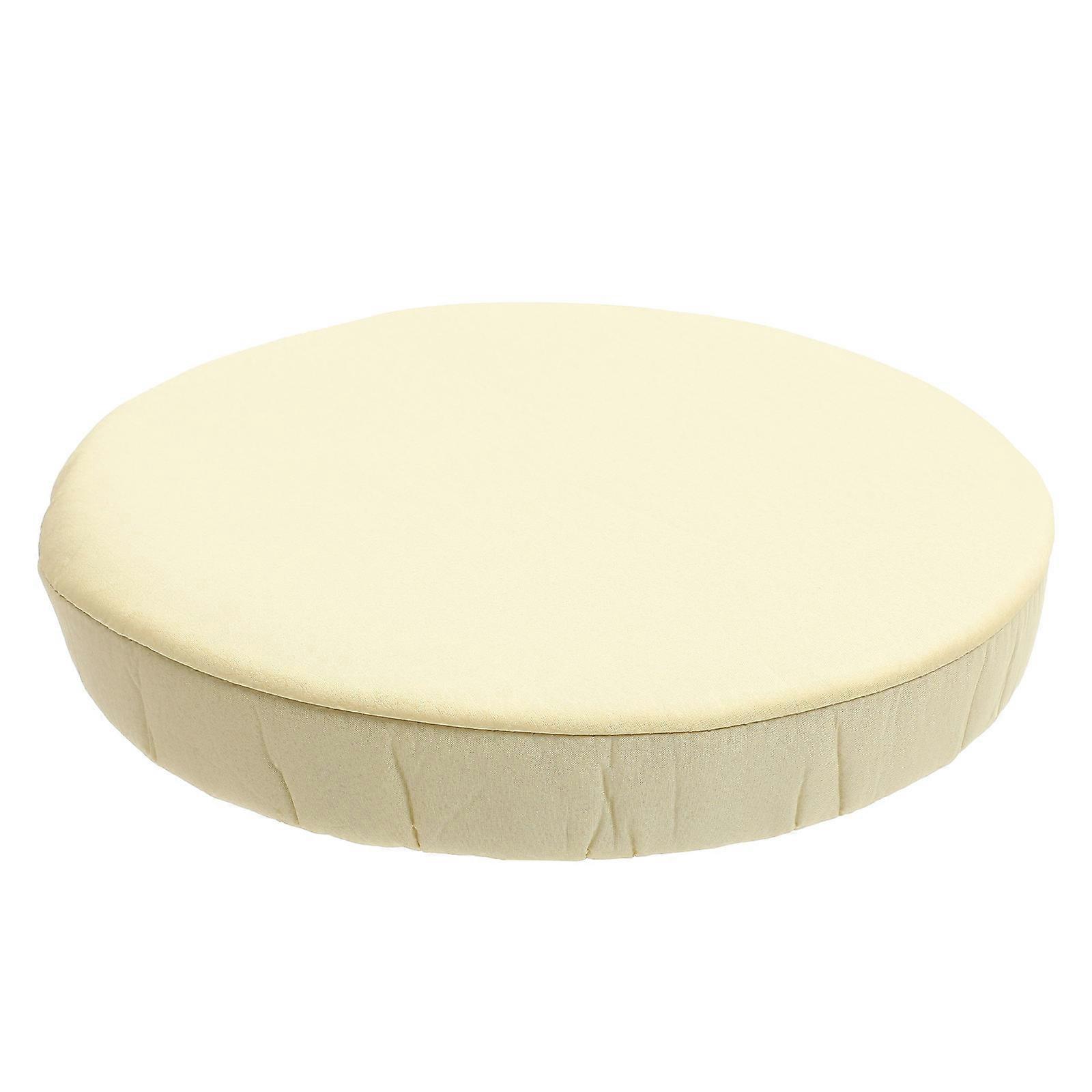 Beige Fabric Round Stool Cover for Chair Protection Elastic and Removable Fits Most Round Barstools