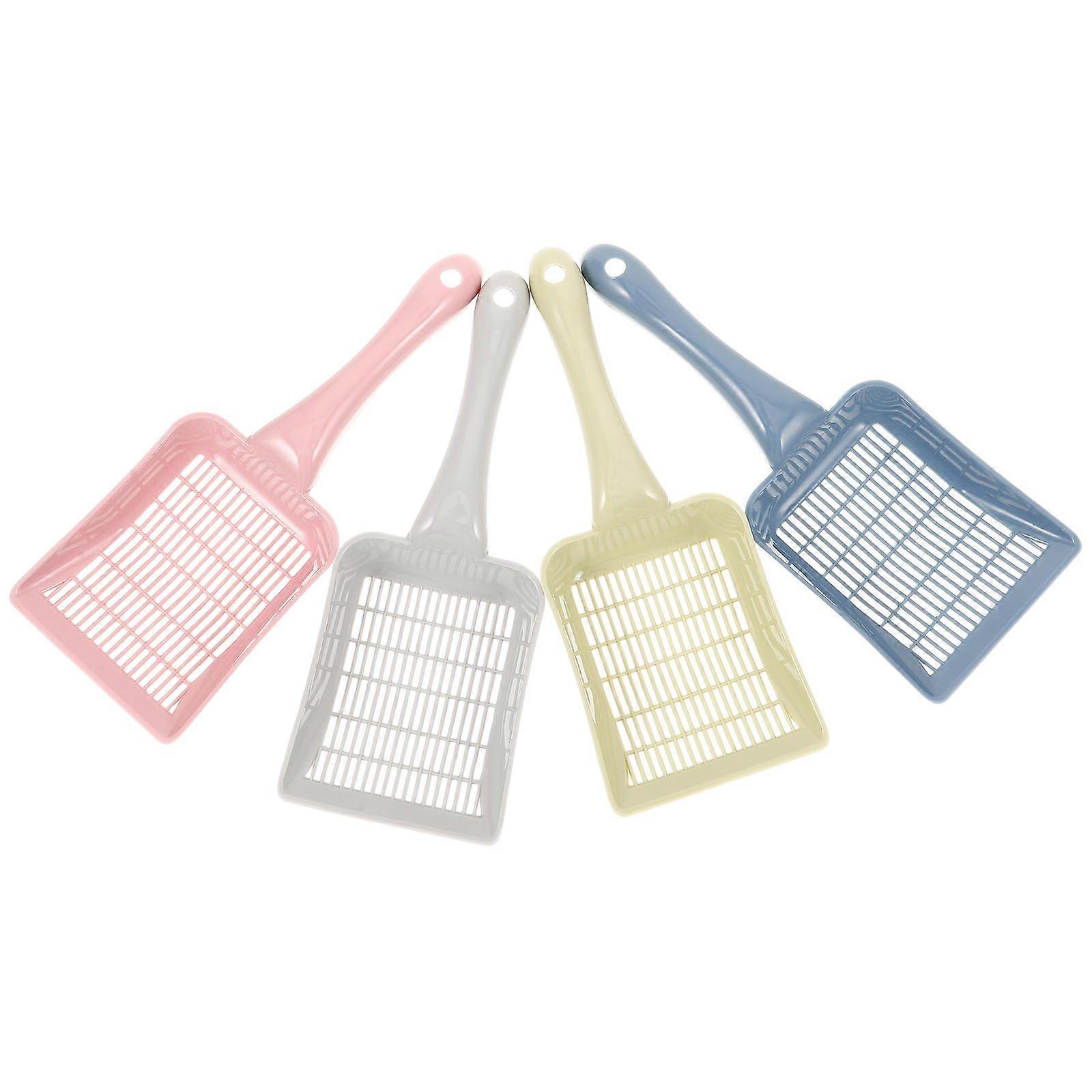 4pcs Thickened Large Pet Litter Scoop Durable Plastic Cat Sand Cleaning Tool with Comfortable Handle for Easy Storage and Use