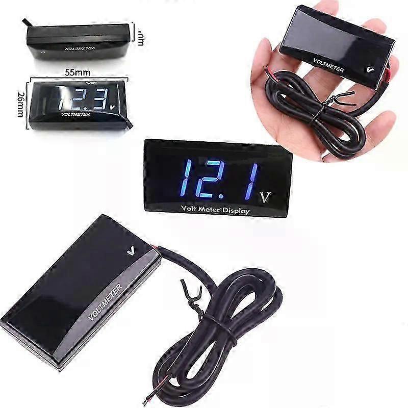 Voltmeter Panel Volt Voltage Mini LED Display Digital Meter Tester Reverse Universa Connection Protection 12V Fit For  Car Motorcycle