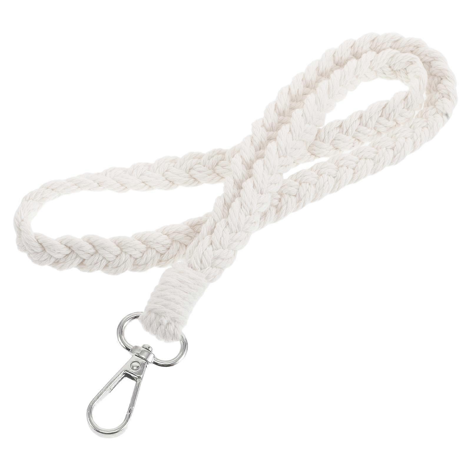 Boho Macrame Keychain Lanyard Handmade Braided Neck Strap for Keys Phones Badges Lightweight Wristlet Key Holder for Daily Use Travel