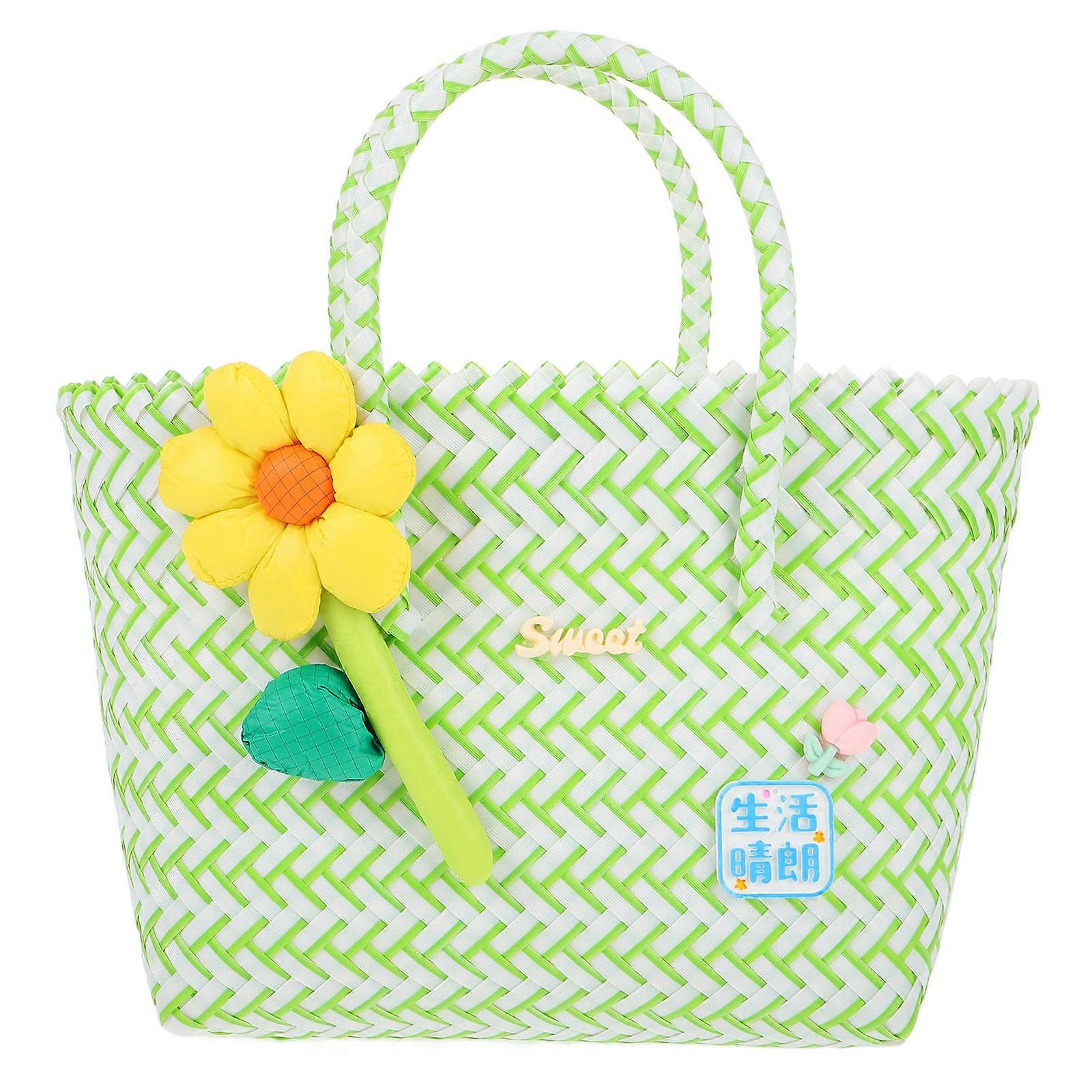 Handwoven Small Wicker Basket with Handle for Toddler Picnic
