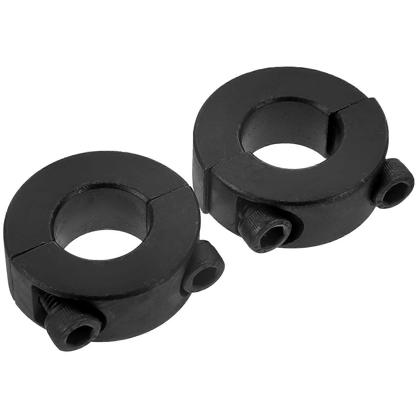 Steel Shaft Collar Clamping Collars Industrial Use 1.57X1.57X0.59in Black Circular Preventing Slipping 2Pcs