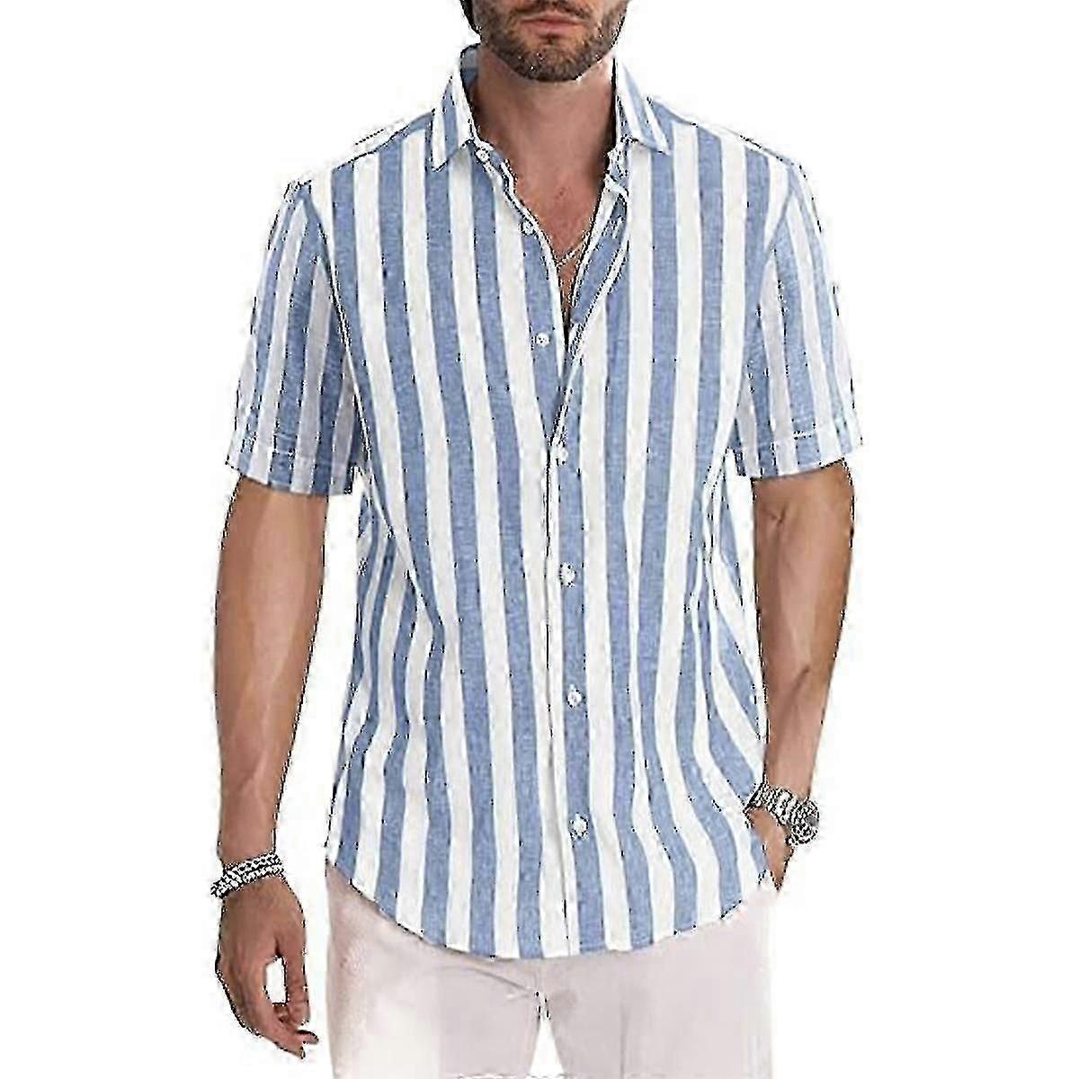 Camicie a righe da uomo Casual Camicia a maniche corte
