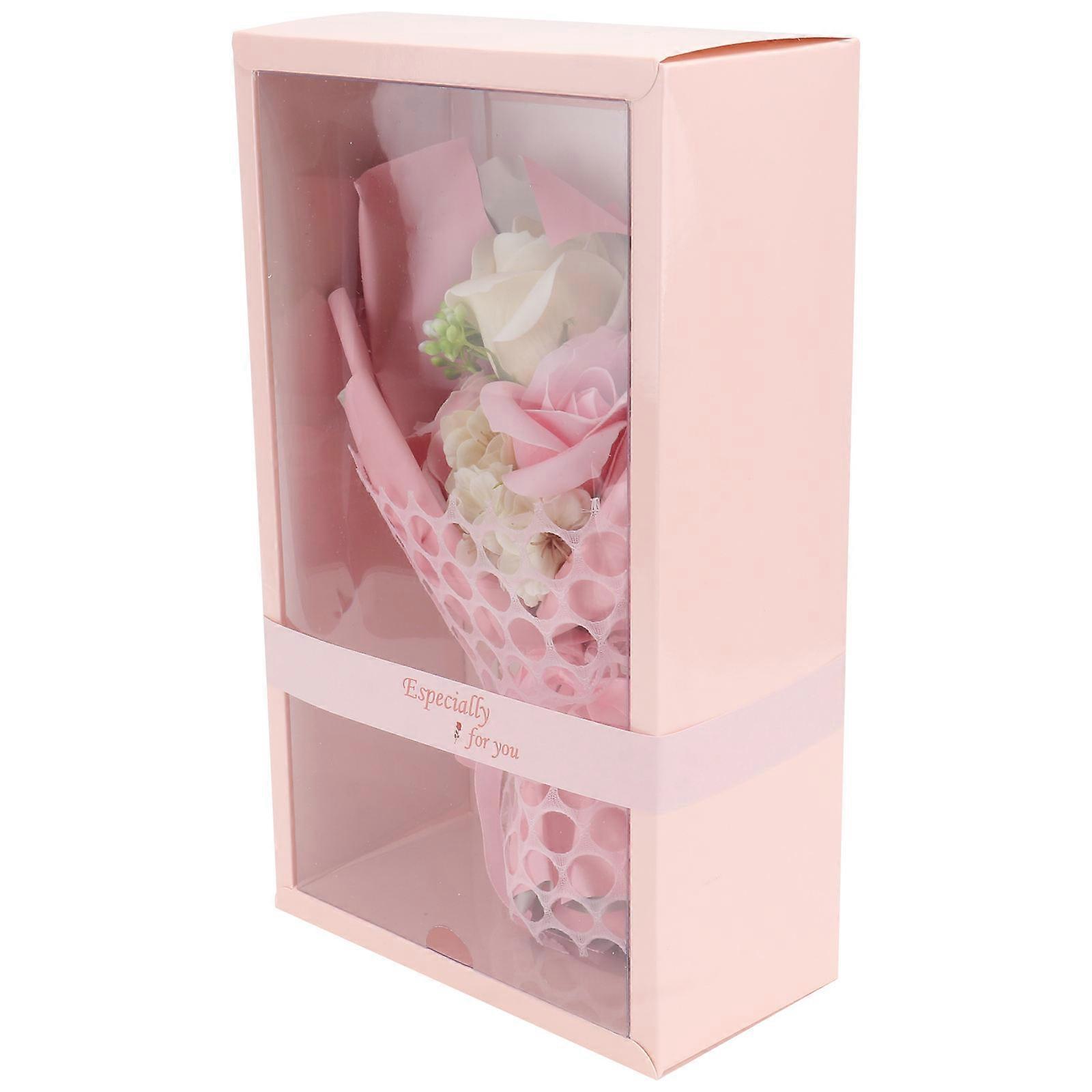 Simulation Soap Bouquets Artificial Flower Box Valentine's Day Gift Purple 27x16cm