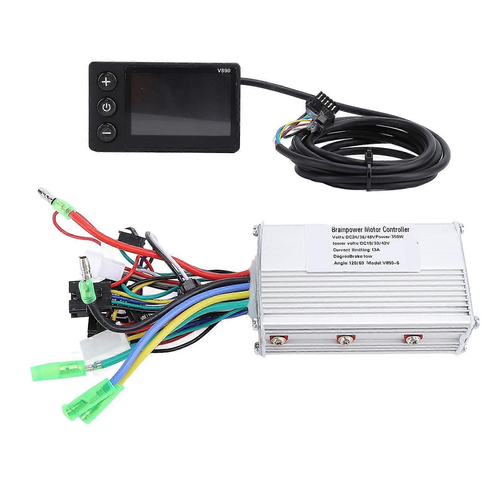 24V 48V 60V 350W Electric Bike Brushless Motor Controller with V890 LCD Display Panel Bike Conversion Kit