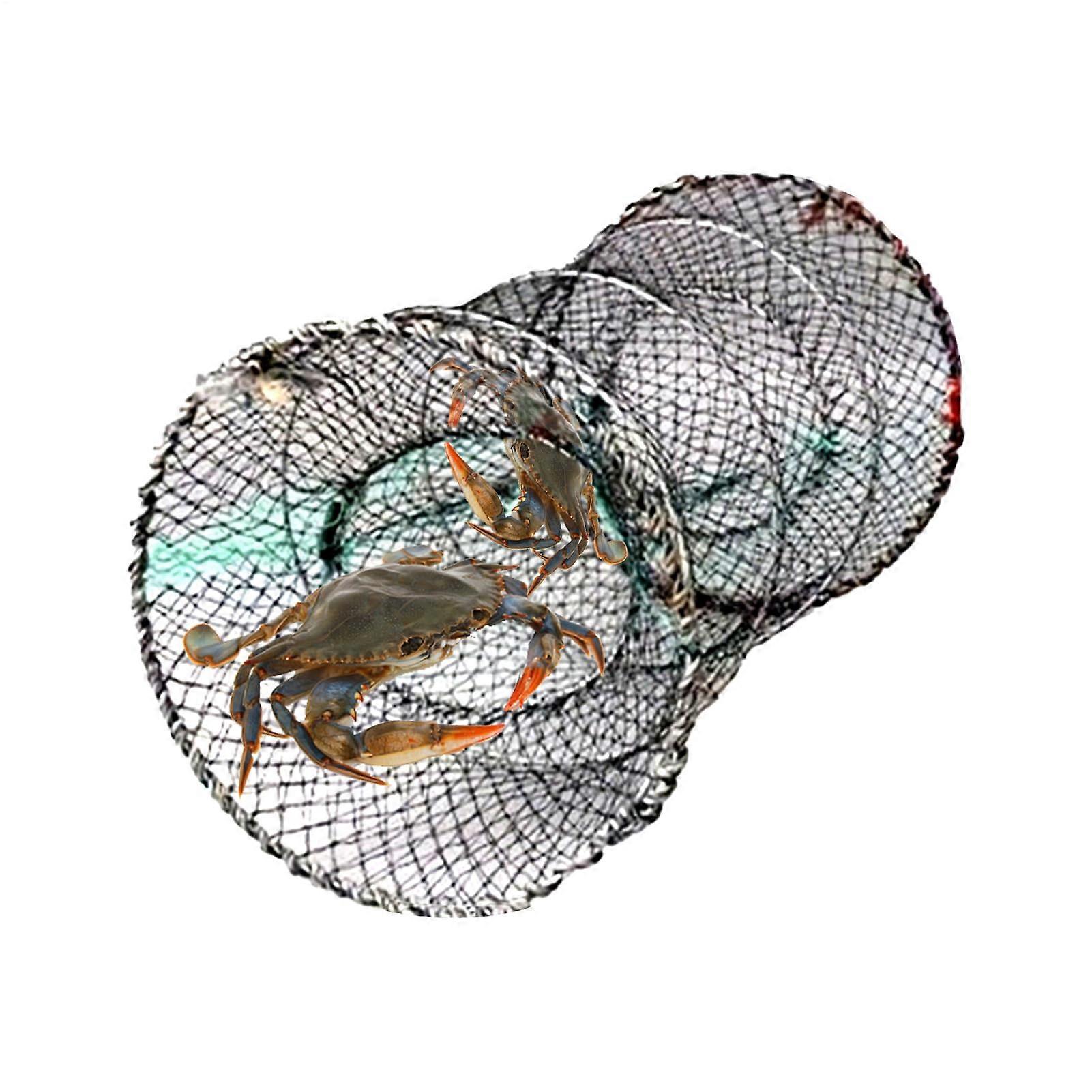 Crab Fish Traps, Multifunctional Fishing Trap, 24 x 45 cm, Freshwater Casting Nets, Foldable Floating Bait Cage for Beach, Tidal Zones, Reefs and