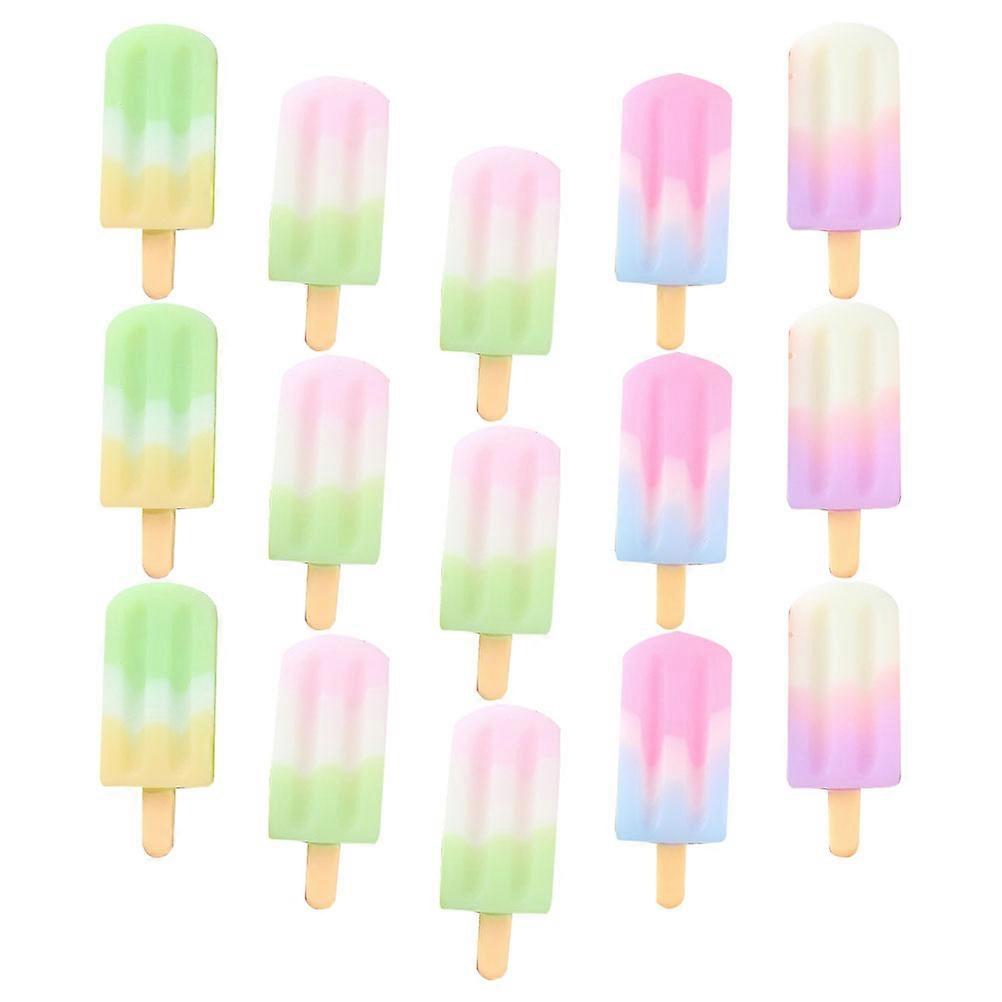 15pcs Mini Fake Ice Cream Colorful Resin Charms
