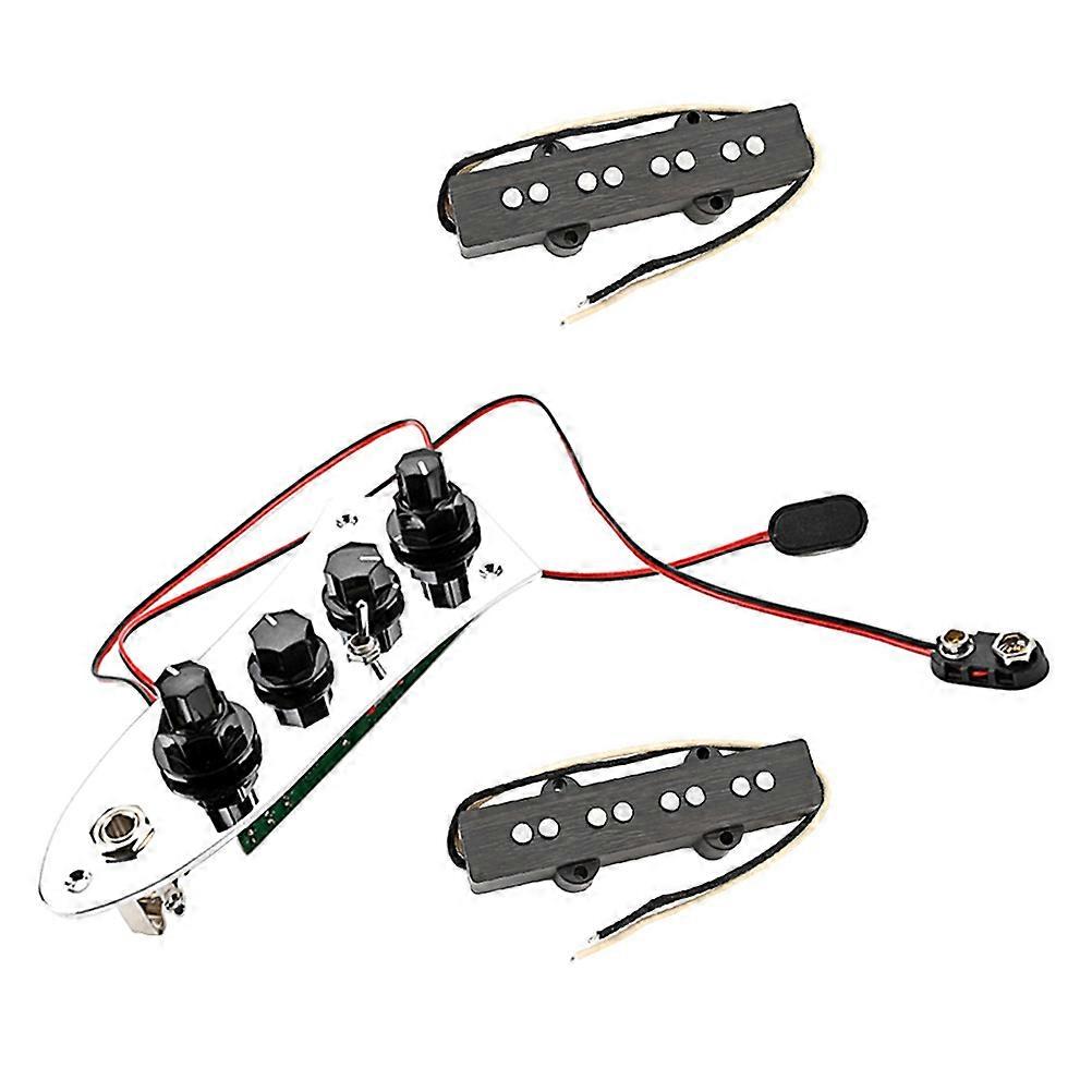 Electric Bass Pickup Set for Bass Lovers Durable Practical Silver 15.3X7CM Easy to Install and Remove 1Set