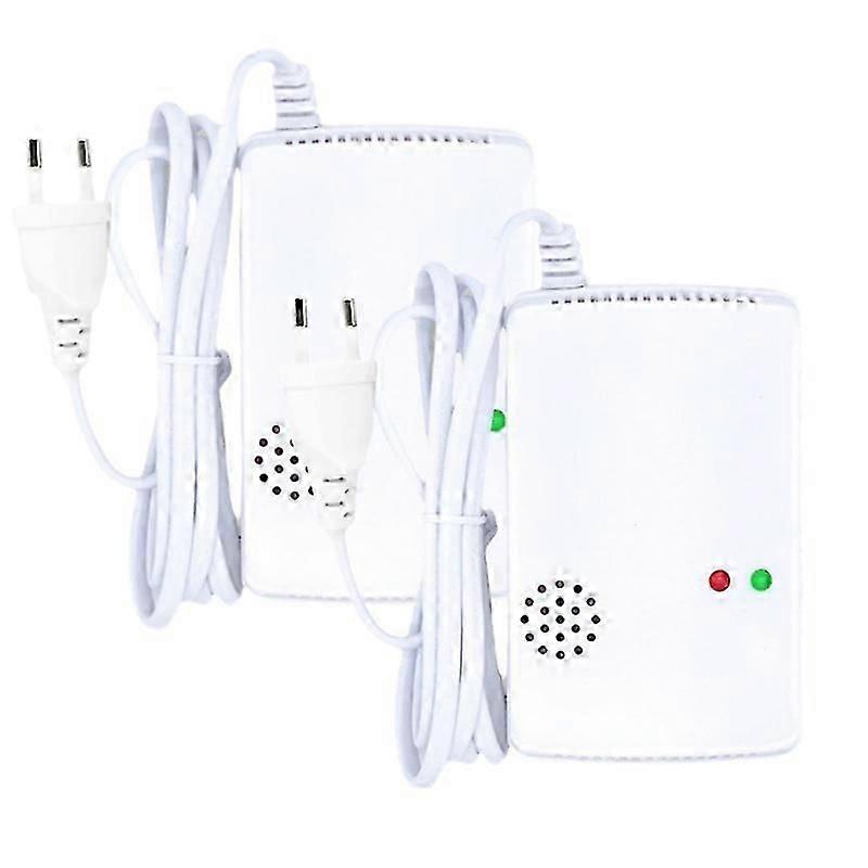 2Pcs Independent Carbon Monoxide Detector, Gas Detector,Gas Alarm Sensor Methane Propane ,Gas leak Detector ,EU Plug LCD Security