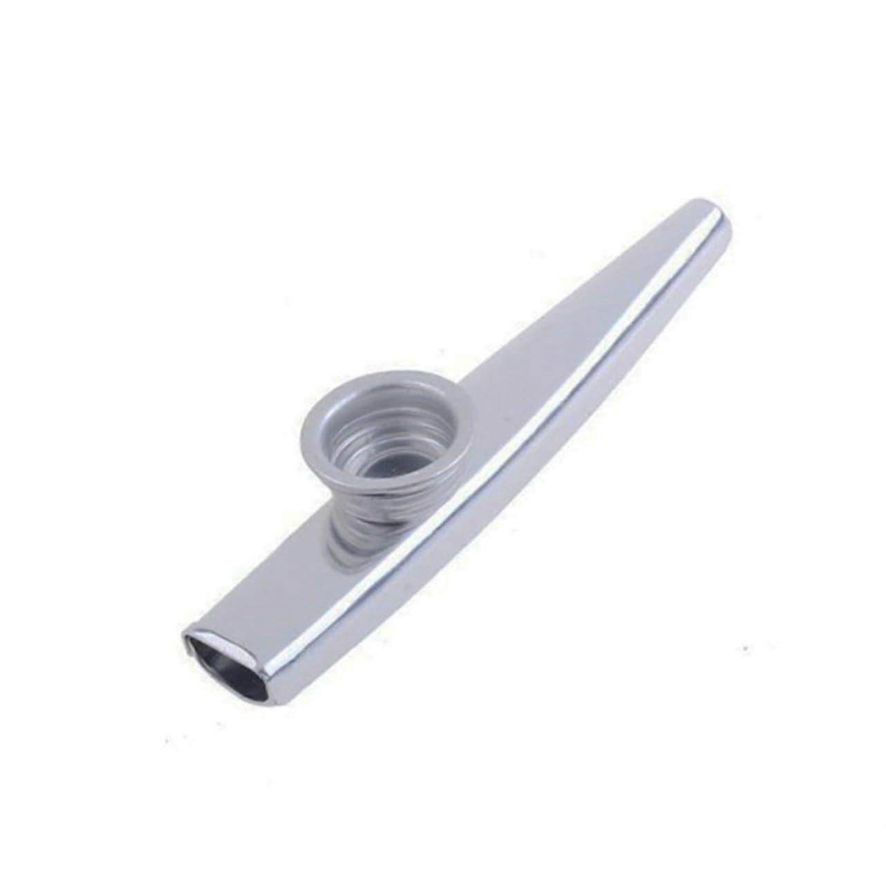 Kazoo Metal Ukulele Mirliton Musical Instrument Silver Metallic Guitar Companion for Beginners and Musicians