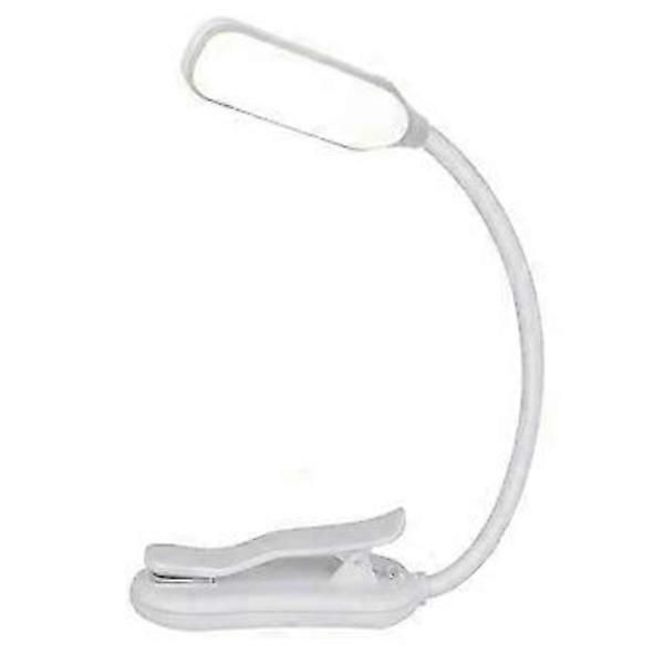 Rechargeable Book Light Mini 7 LED Reading Lamp 3-Levels Flexible Clip Light Bedside White