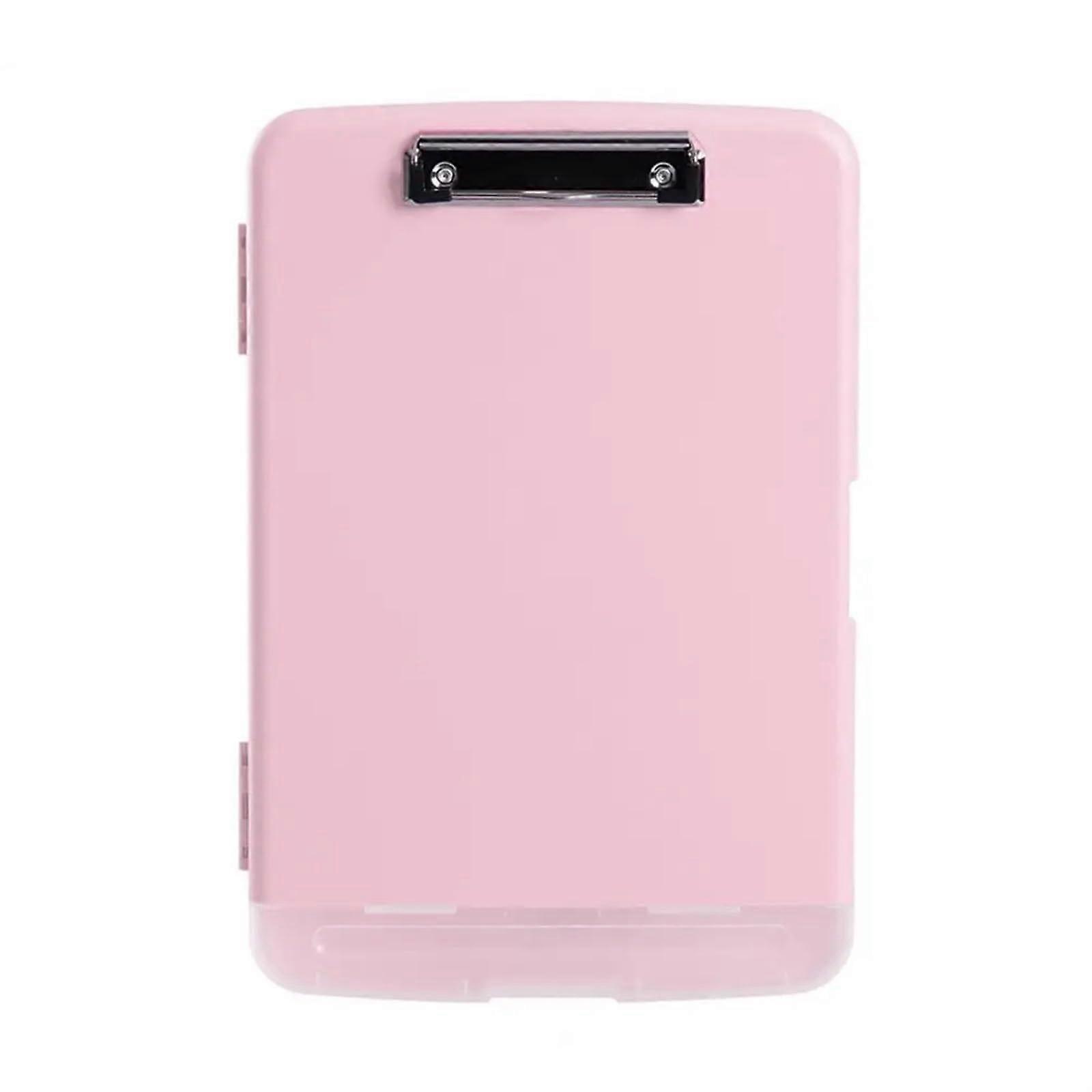 Clipboard Storage Box with Pencil Case, Durable Closed Clipboard with Pen Holder, Professional Pink Clipboard Organizer