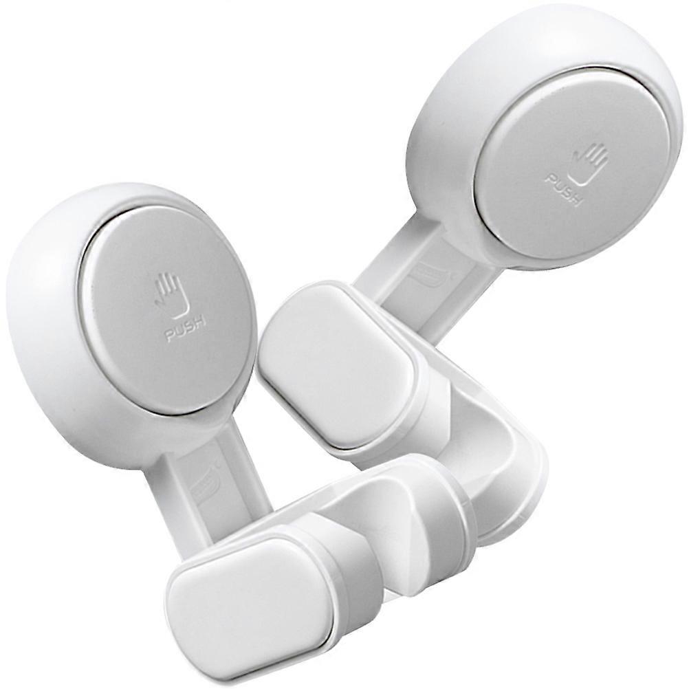 White Suction Cup Shower Head Holder for Bathroom Easy to Install with Strong Adhesion 2 Pcs