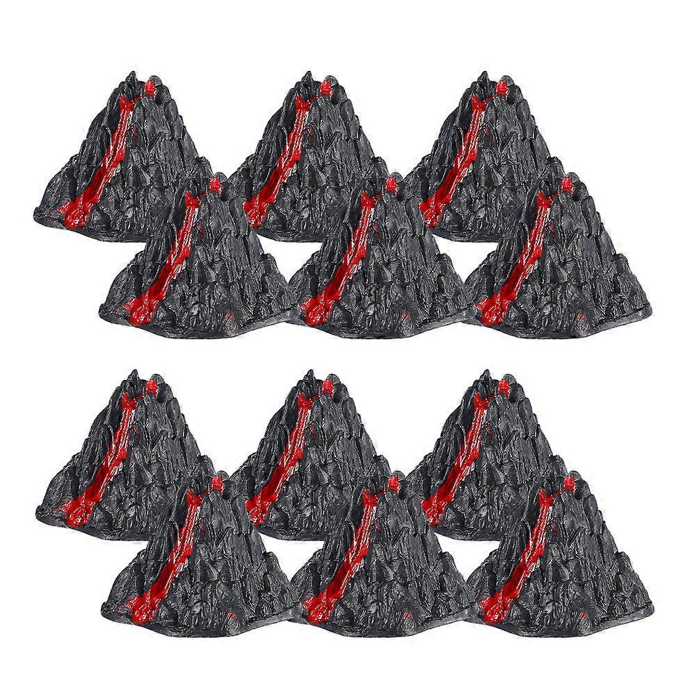12pcs Realistic Volcano Statues – Simulation Models for Landscape Decoration, Sand Tables, Fish Tanks, and Miniature Scenes