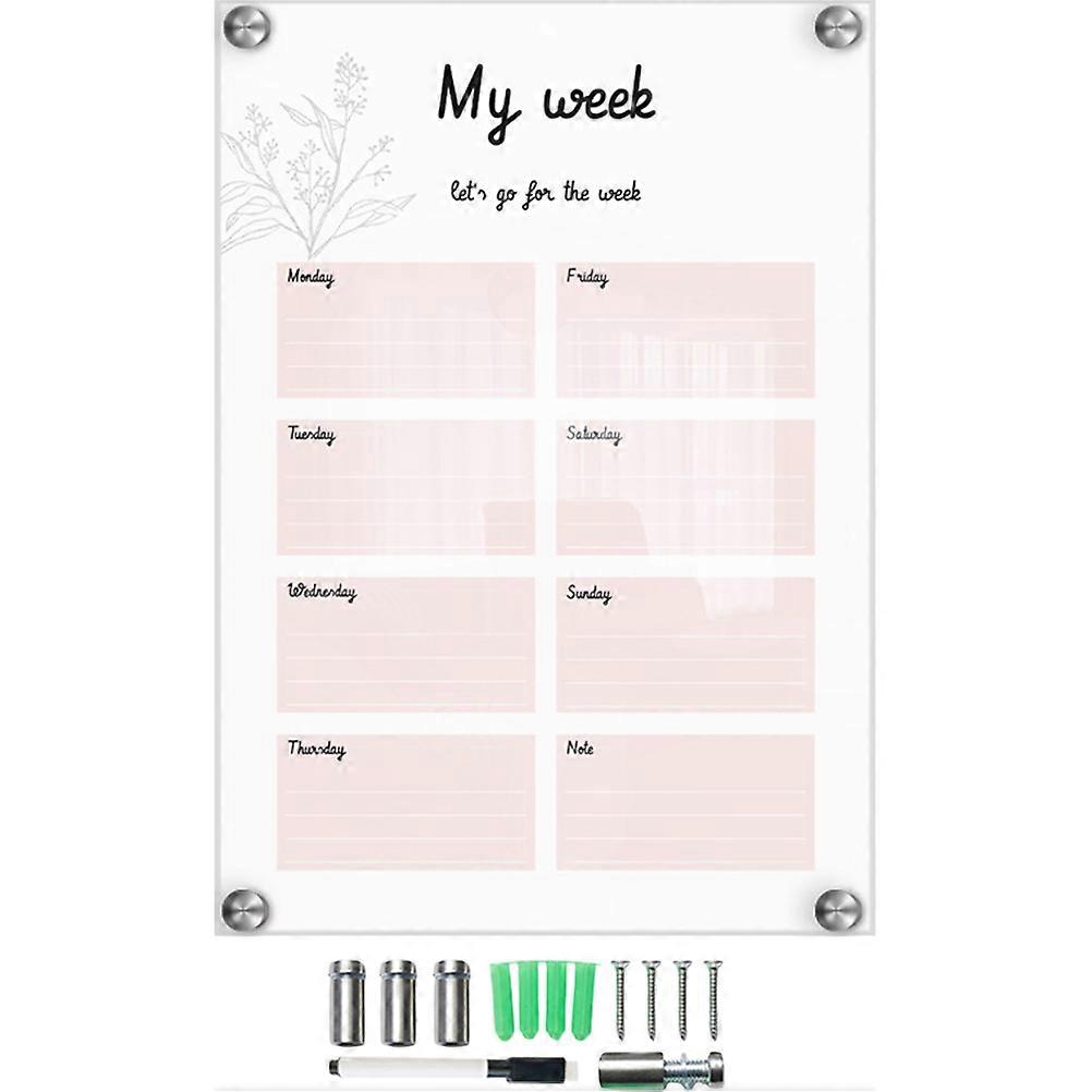 Simple Handwritten Message Board Transparent 29.7x21cm Acrylic Reminder For Families 1 Set