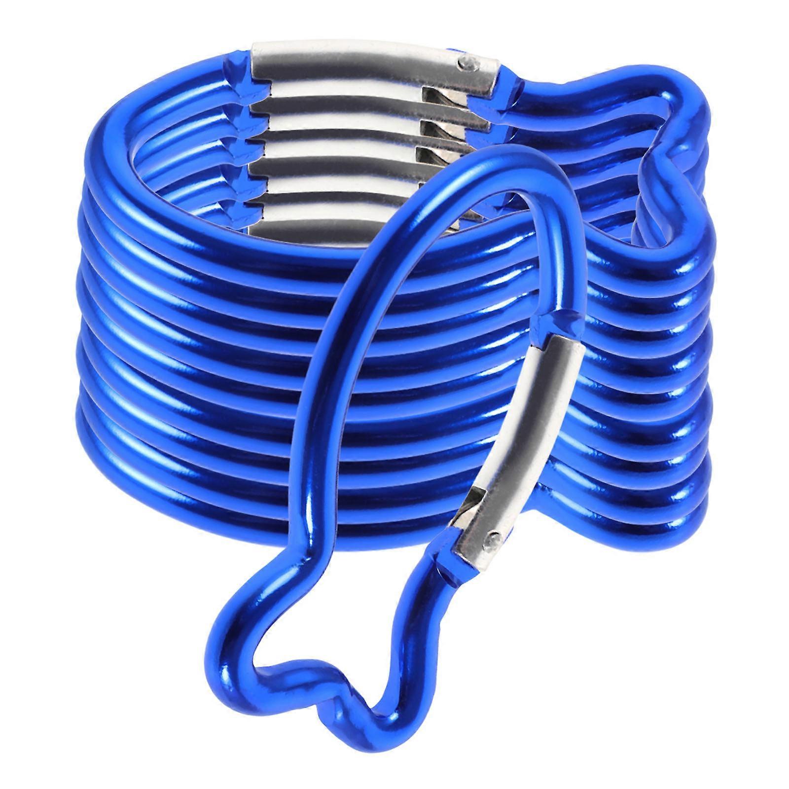 Outdoor Climbing Hook Spring Hooks Fish Shape Buckles Camping Gear Blue 10Set
