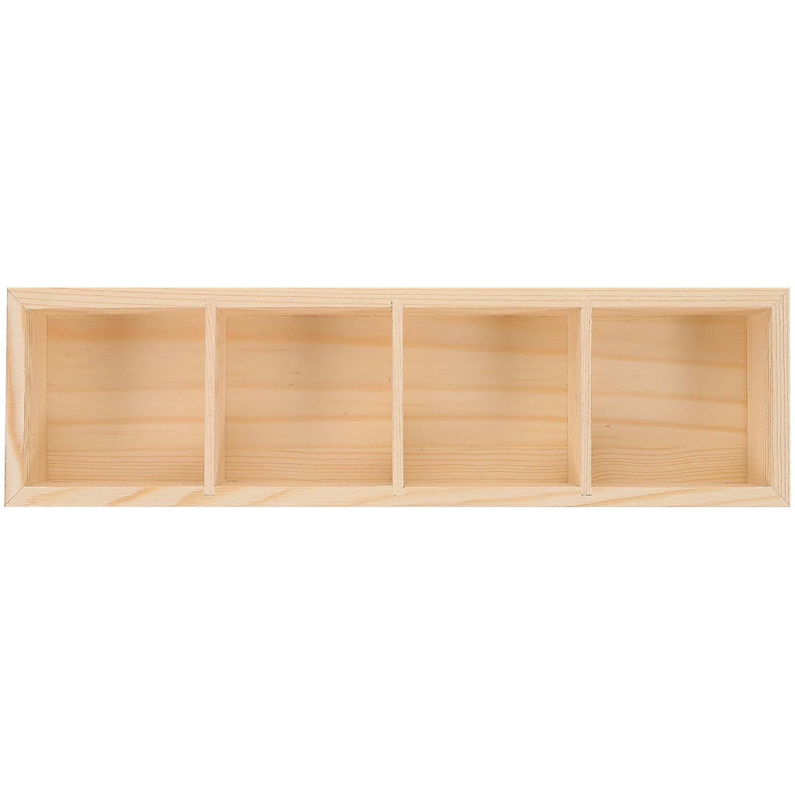 Wooden Tea Bag Organizer with Compartments Design for Countertop Storage Use Light Yellow