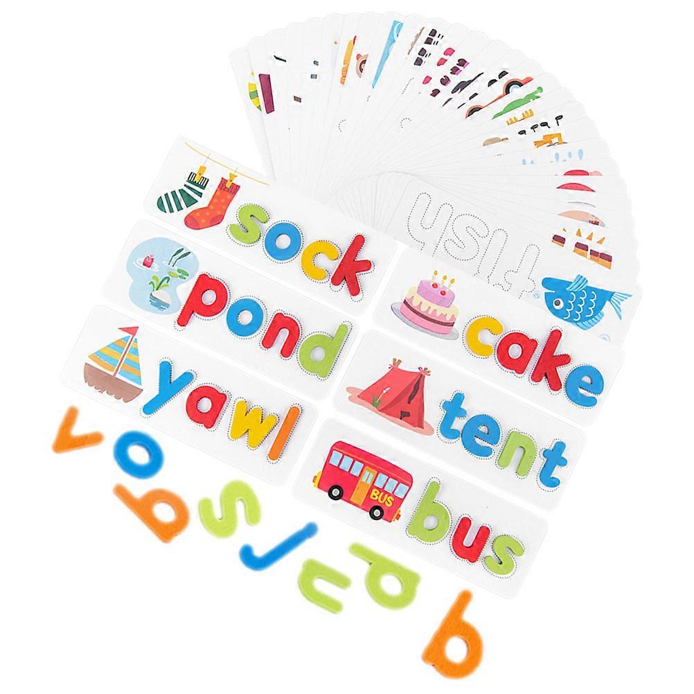 Alphabet Spelling Game Wooden Word Spelling Toys Educational Activities Assorted Color Spelling Practice 1 Set