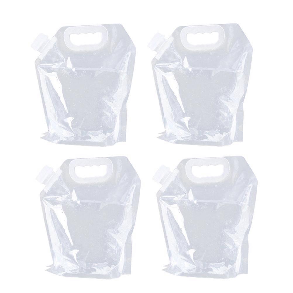 Folding Water Storage Container 4 Set Transparent Portable Outdoor Bucket For Camping Travel Hiking 32X30 Cm Efficient Water Carrier