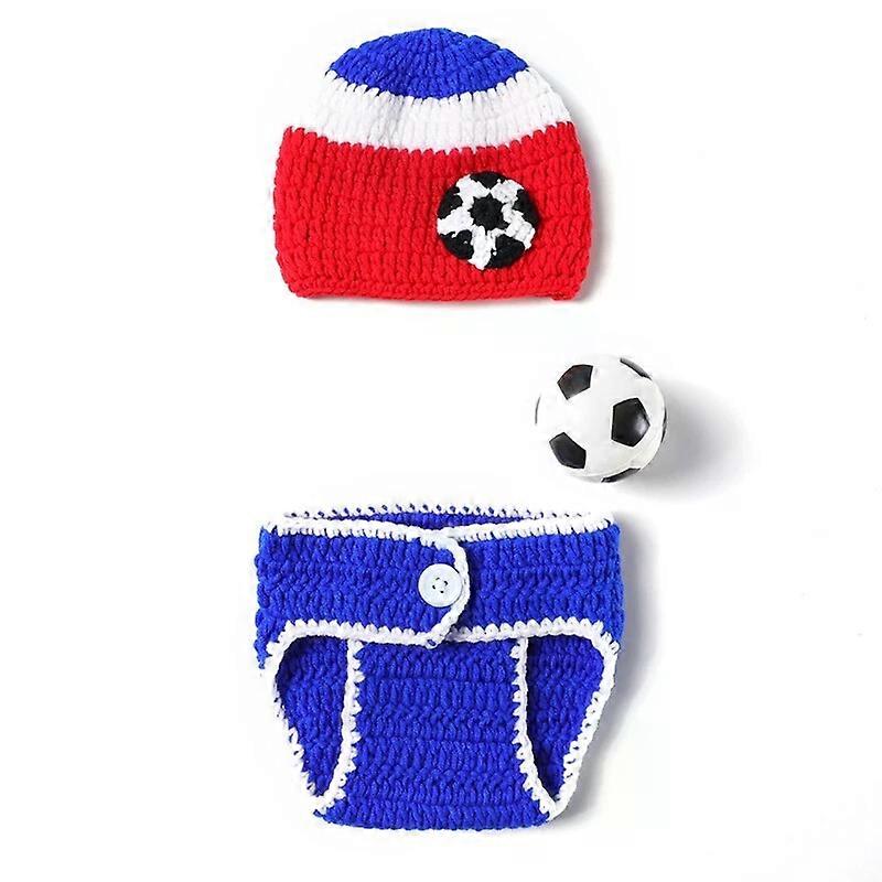 3 יחידות מכנסיים קצרים לתינוקות כובע סט כדורגל, אביזרי צילום יילוד אביזרי תלבושות אביזרים