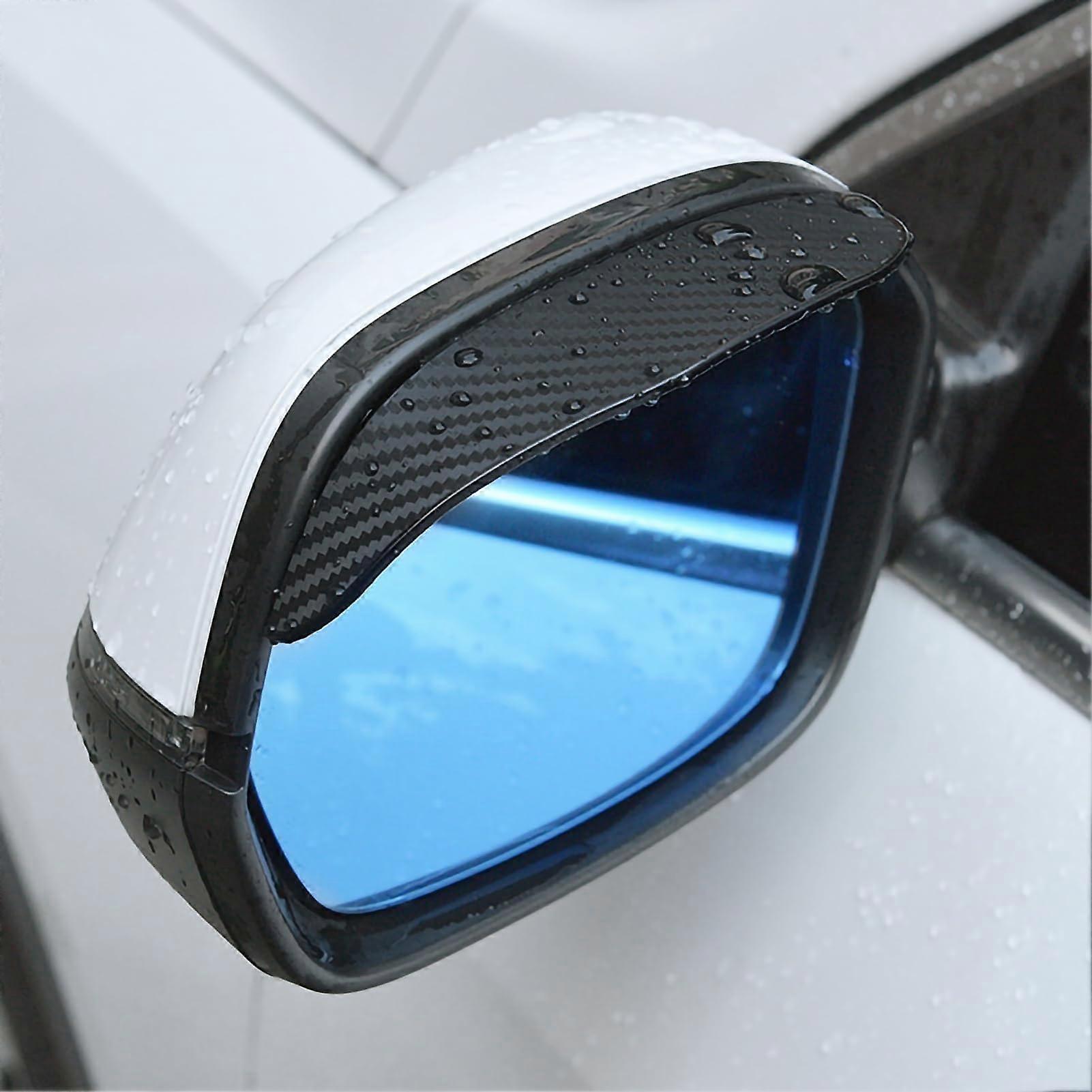 Mirror Rain Eyebrow Rear View Mirror Rain Visor Carbon Fibre Style Sunproof Waterproof Universal Car