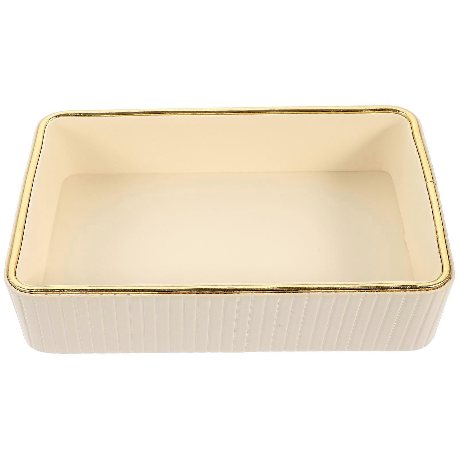 White Storage Tray for Jewelry and Keys Organizes Small Items Style
