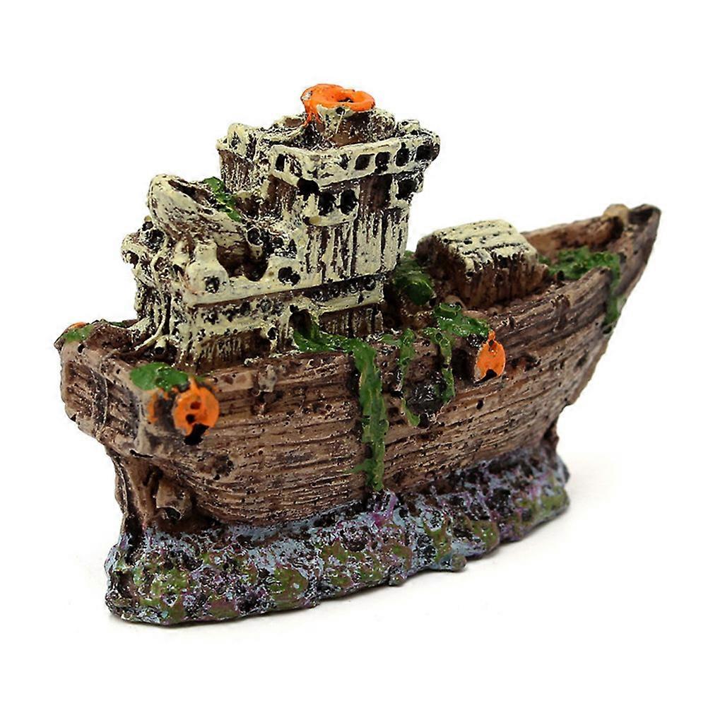 Aquarium Decorations with Mini Boat Design, Perfect for Home and Office Spaces