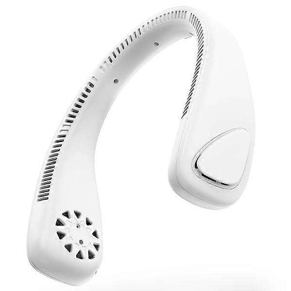 White Neck Fan 360 Degree Cooling Rechargeable USB Fan with Multi Speed Settings for Personal Use