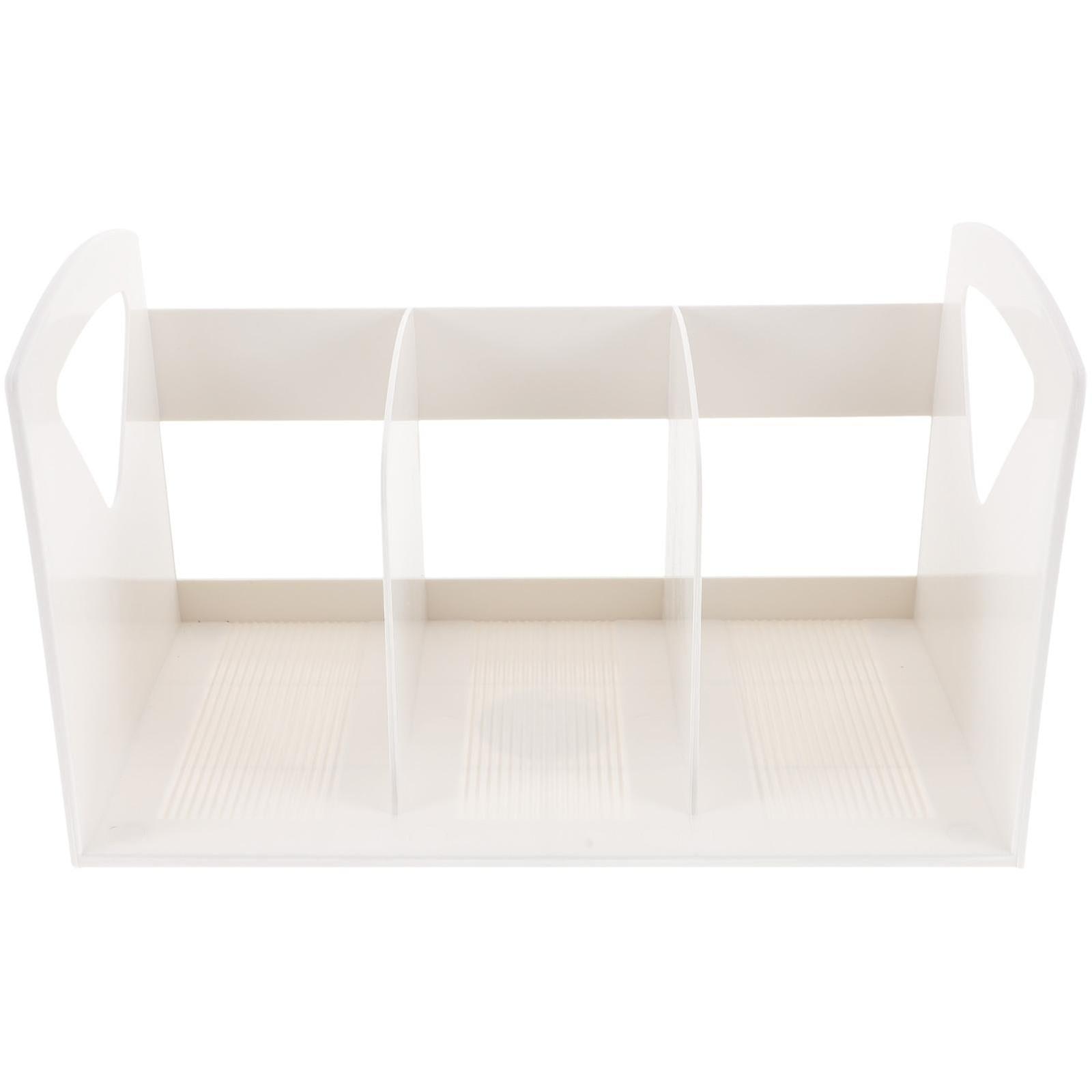 Simple Three Lattice Bookshelf Creative Practical Portable Storage Bookshelf For School Office Home (white, Large Size)