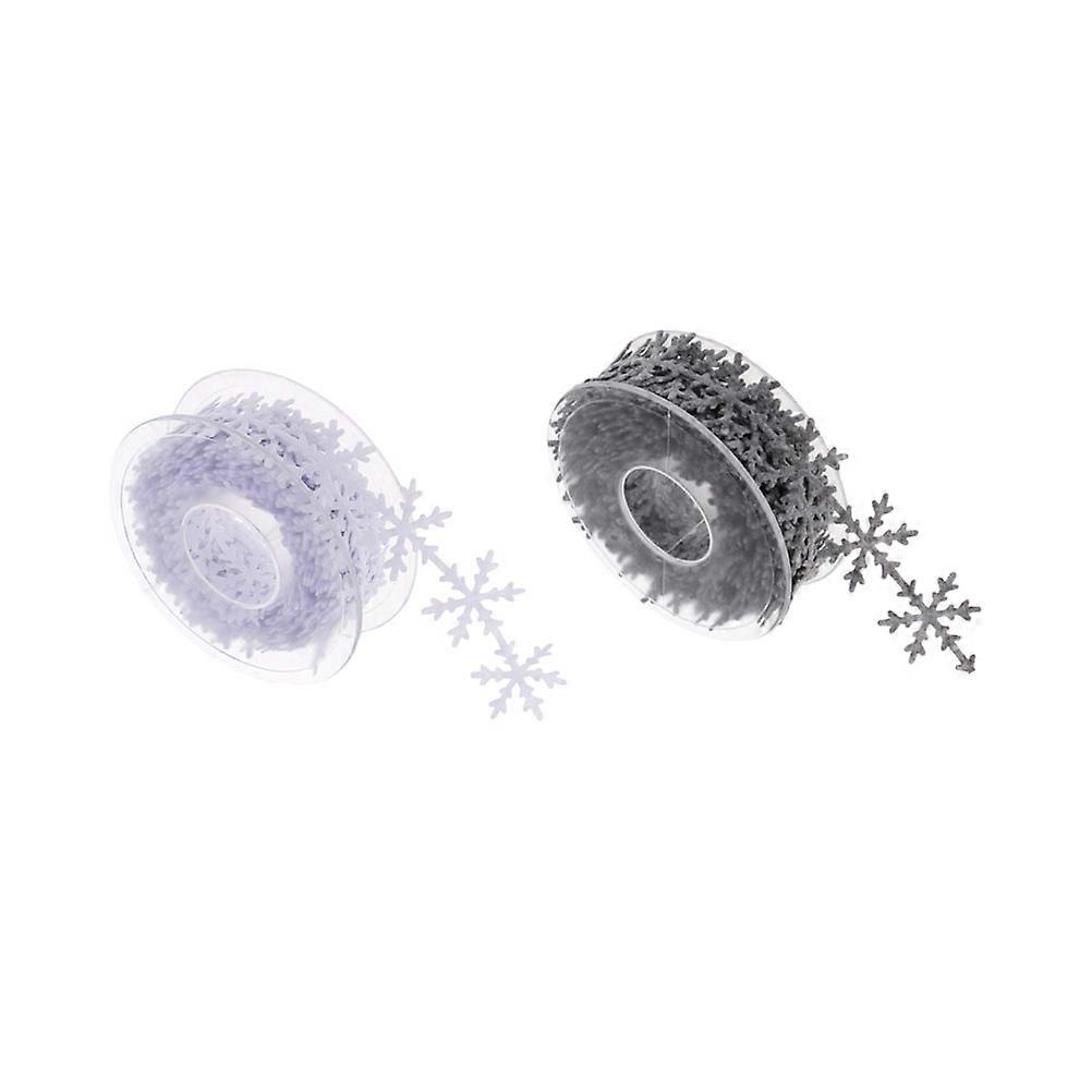 Creative Snowflakes Garland 2 Roll Christmas Style DIY Decoration 5 Meters for Gift Packaging