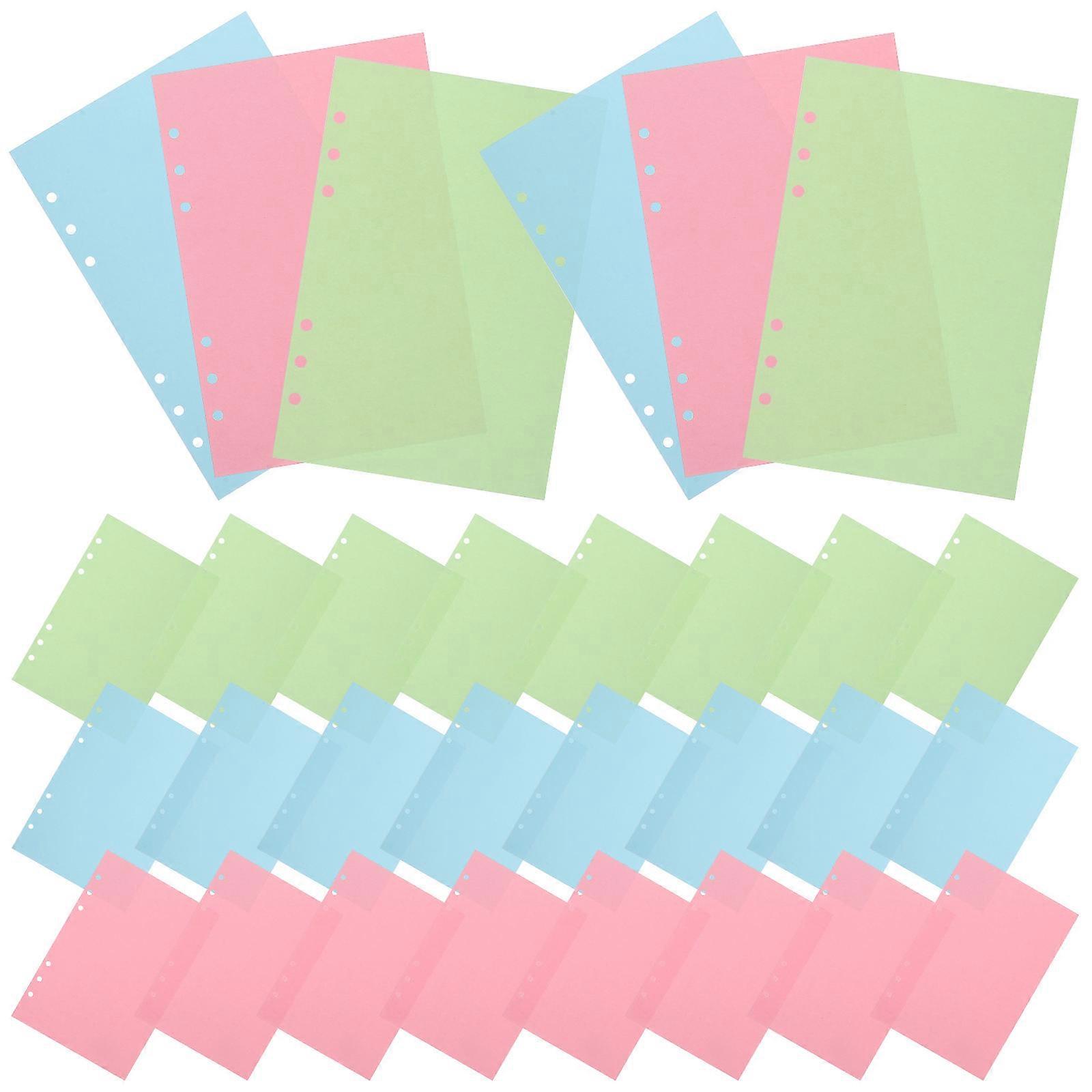 Smooth Notebook Refill Paper for Writing Assorted Color Loose Leaf Paper Practical Notepad 3 Books