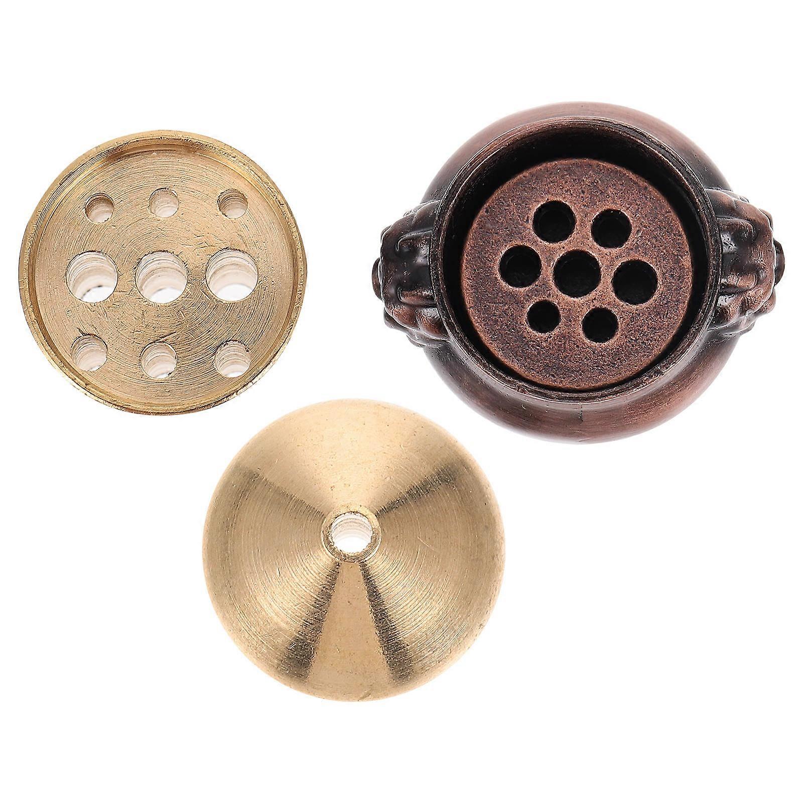 Incense Censers Decorative Trays 3Pcs Assorted Color Ideal For Tea Table And Sleep Aid Offering Copper Material