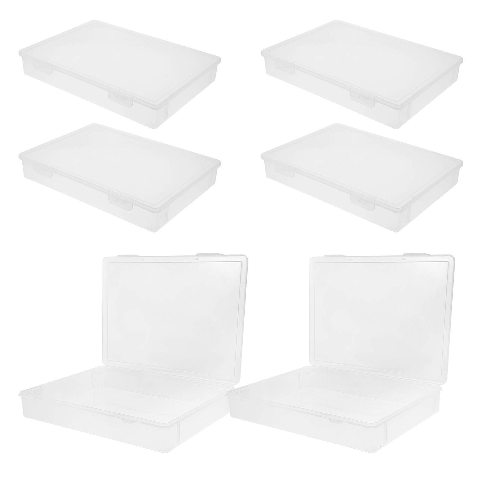White Plastic Storage Boxes with Clear Lid for Small Parts and Crafts 6 Pieces 3.15x2.56x1.57 Inches