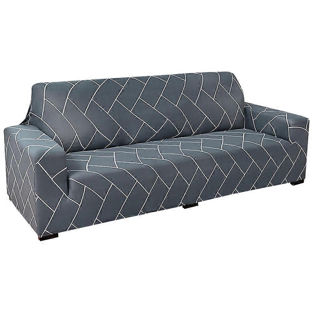 Stretch Sofa Cover Washable Protector For 3 Seater Couch Dark Grey 360° Coverage Furniture Protector 1 Piece