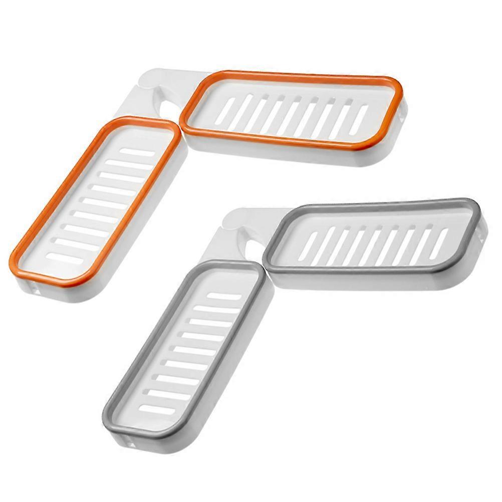 Foldable Wall Mounted Storage Rack for Bathroom Assorted Color PP Material with Draining Design 2Pcs