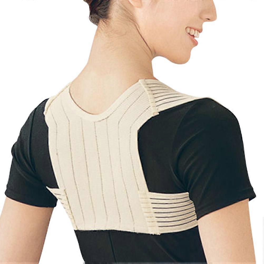 Adjustable Back Shoulder Posture Posture Correction Belt Size L (Khaki)