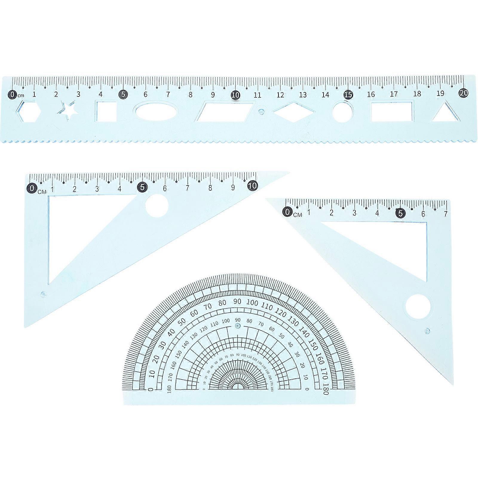 3 Sets Multifunctional Geometric Drawing Rulers – Lightweight, Ergonomic Measuring Tools for School, Office and Home Use – Design for Students and