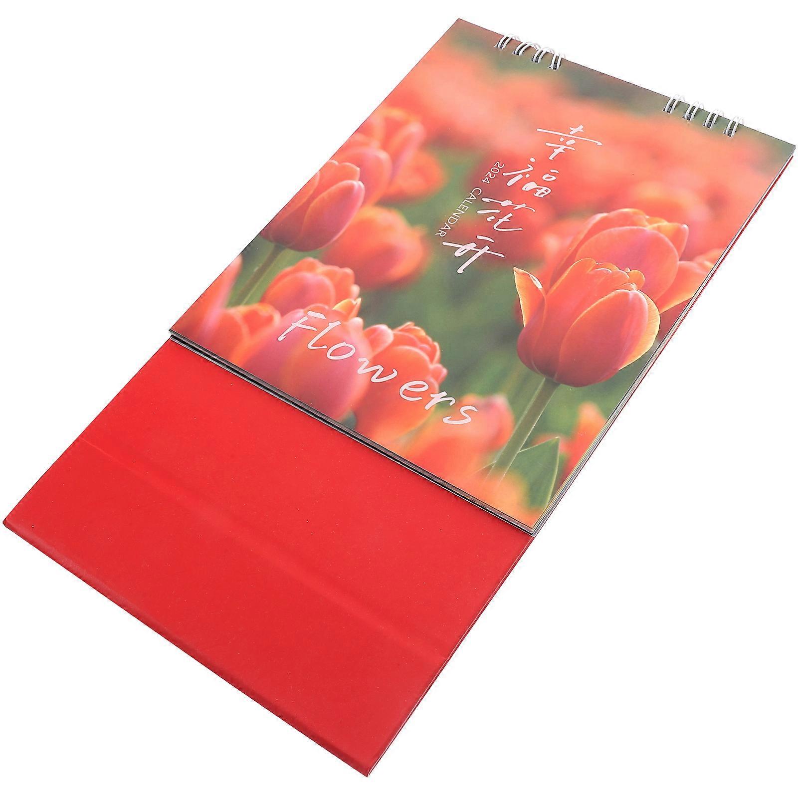 Flip Calendar For Desk 2024 Table Calendar For Teachers Assorted Color Paper Material Reminder 1Pack
