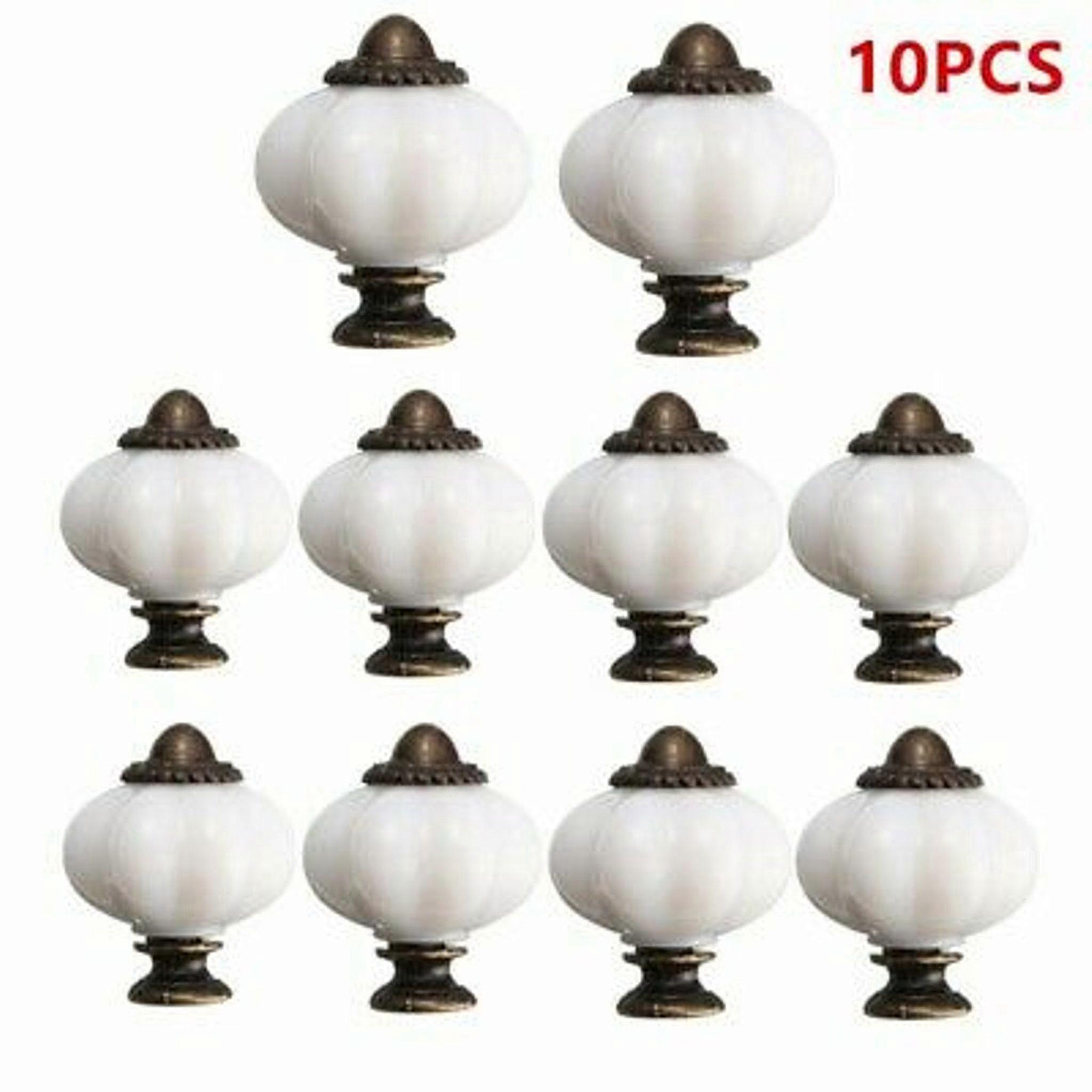 2025 10pcs Vintage Furniture Knobs Knobs Cabinet Knobs Drawer Knobs Furniture Handleswhite + Bronze