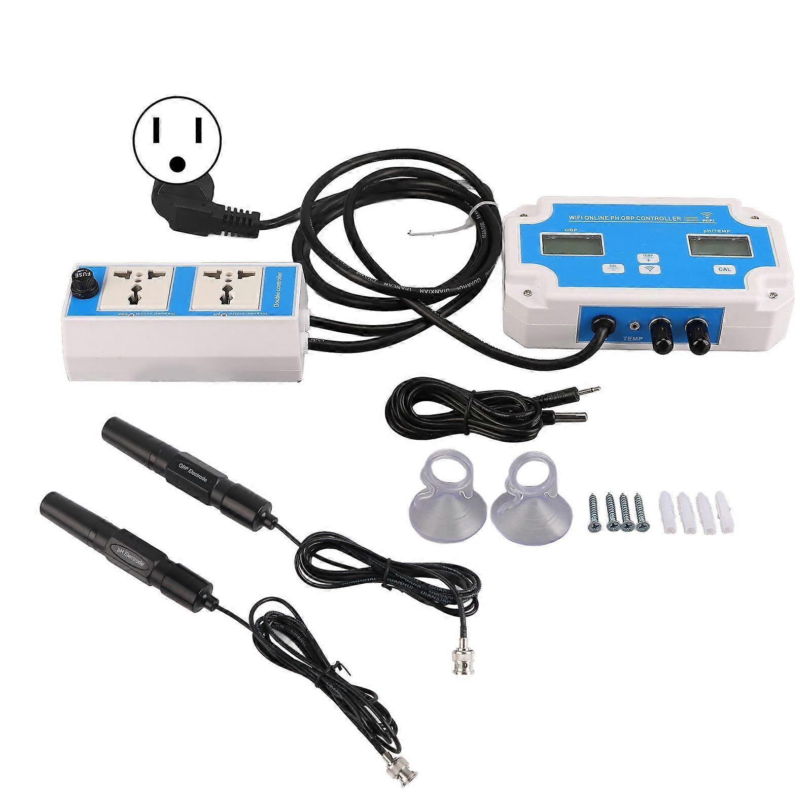 Digital Water Quality Meter Ph Temp Orp Wireless WIFI APP Control Water Monitoring Kit US Plug 110V