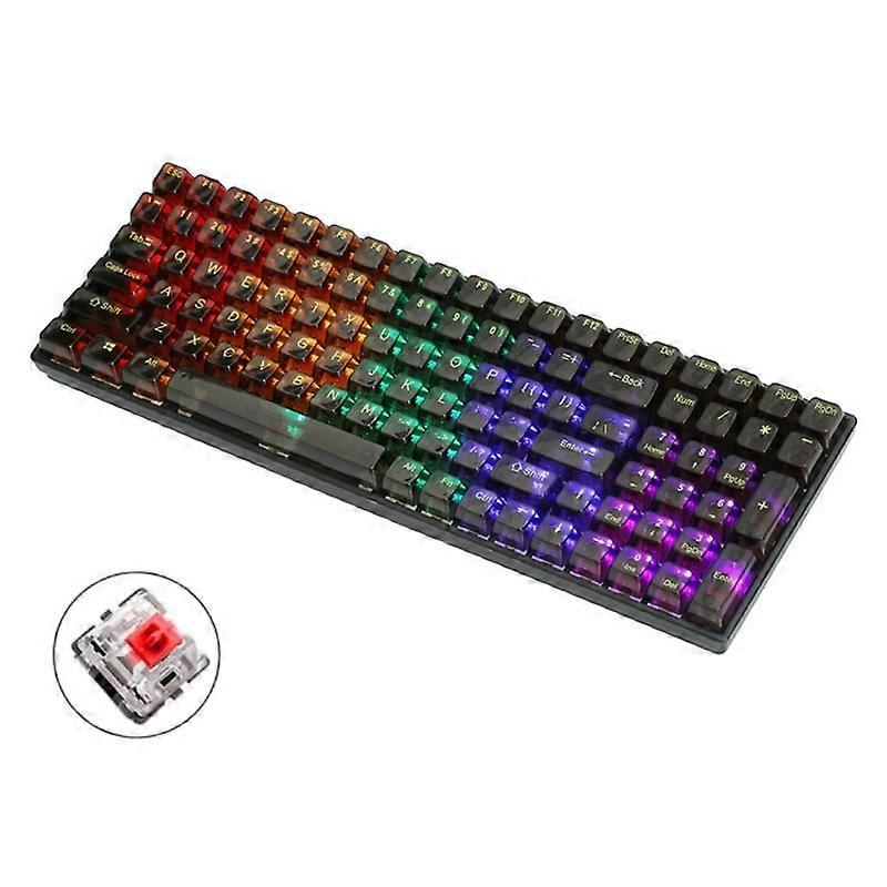 Wired Keyboard Transparent Keycap Red Shaft (Black)