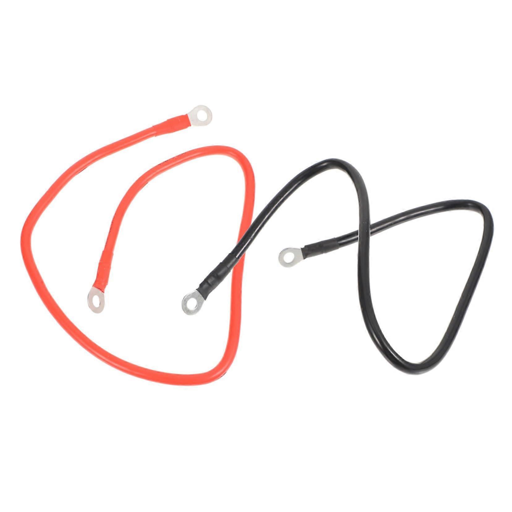 1 Pair High Temperature Resistant Copper Battery Cables with Ring Eyelets for Car Truck RV 4 Gauge Efficient Connection