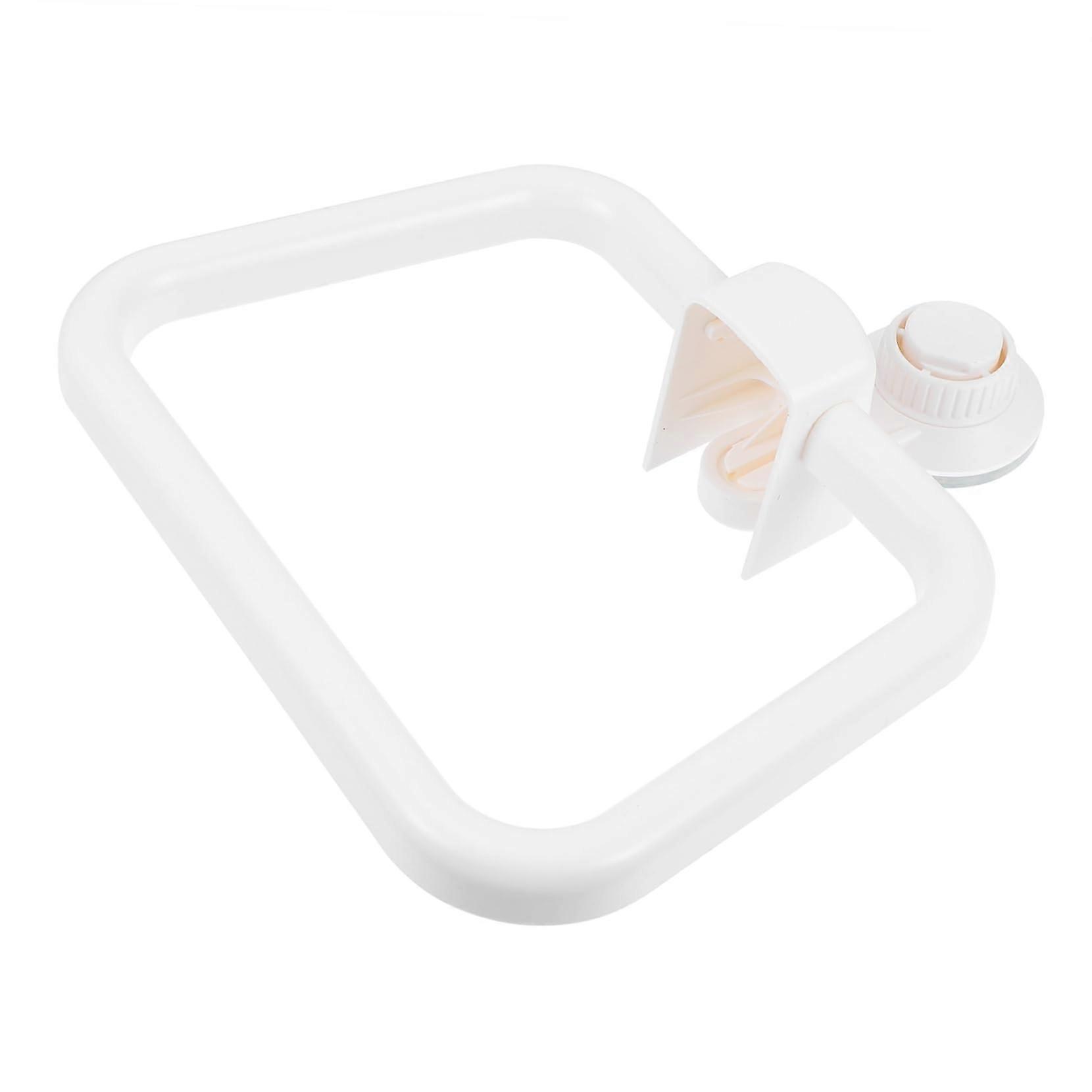 Multifunctional Suction Cup Towel Holder Wall Mount No Drilling Bathroom Space-Saving Lightweight White